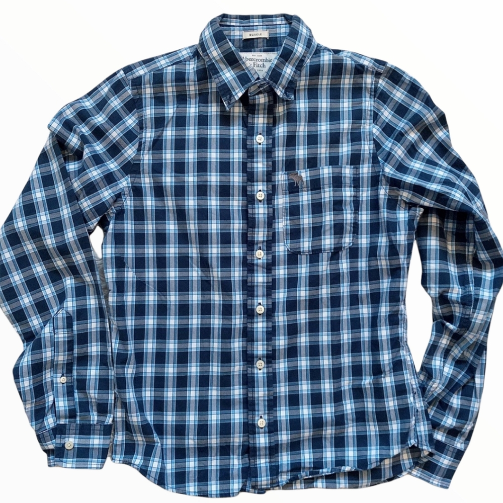 Abercrombie & Fitch Muscle Button Down Plaid Shirt
